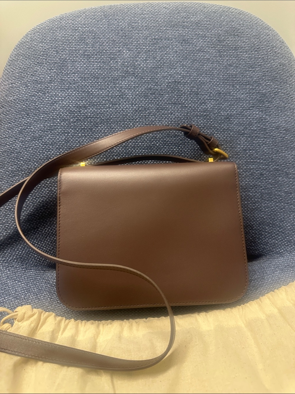 Quince Dark Brown Leather Crossbody with Gold Hardware - Picture 3 of 4